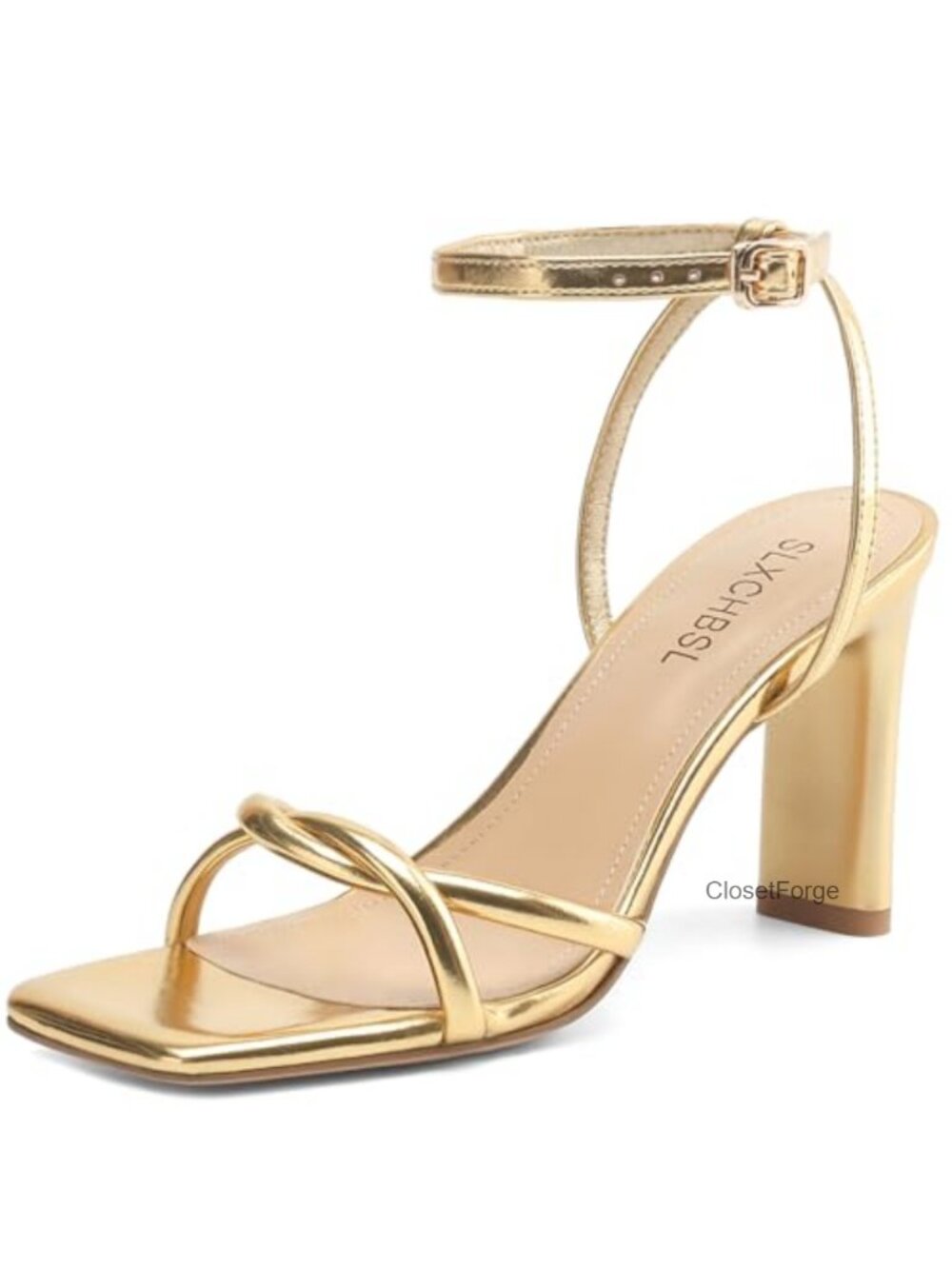 Strappy Square Open Toe Chunky Heel Sandals Women
